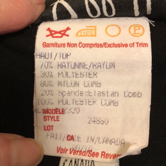 JOSEPH RIBKOFF B/W SIZE 4 TOP LONG SHEER SLEEVE ASYMMETRICAL NECKLINE - #027 - Picture 8 of 11